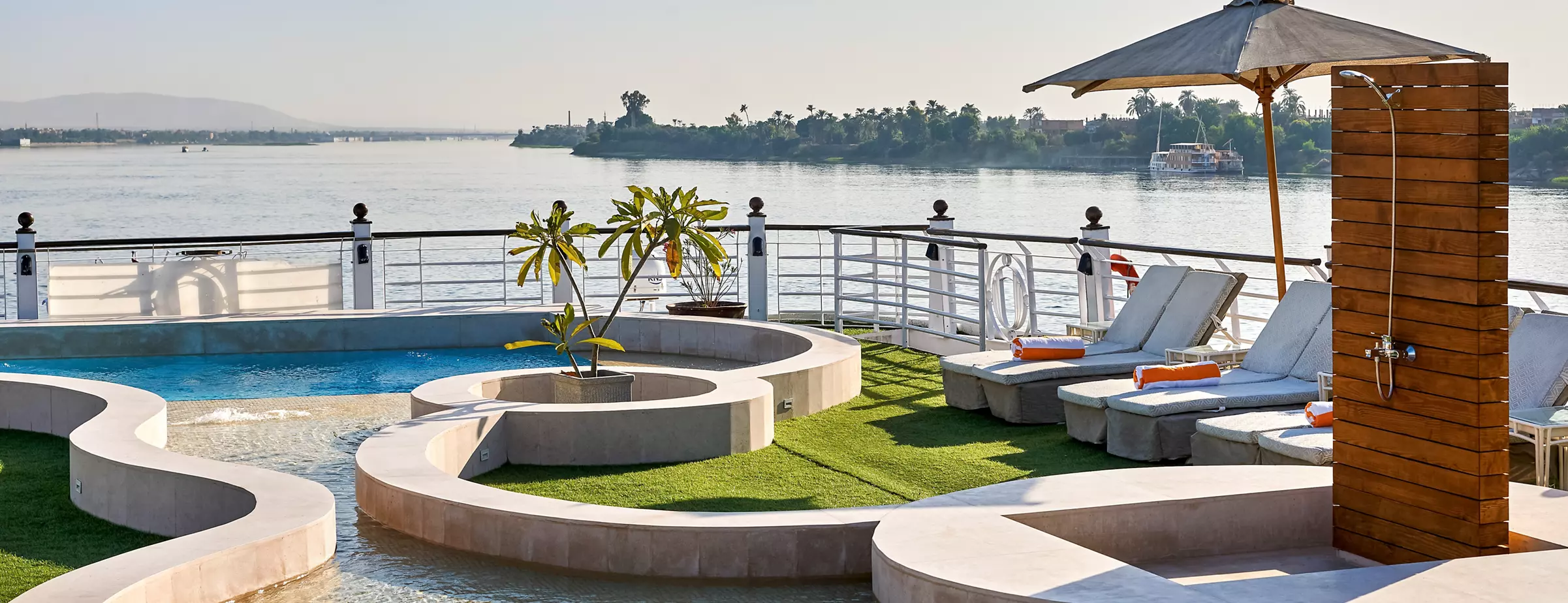 Sun deck of the Mövenpick MS Royal Lotus Nile cruise